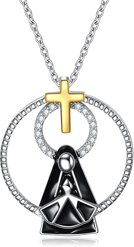 YFN Patron Saint Necklace Sterling Silver Amulet Medal Pendant Religious Protector Jewelry Gifts for Women Men