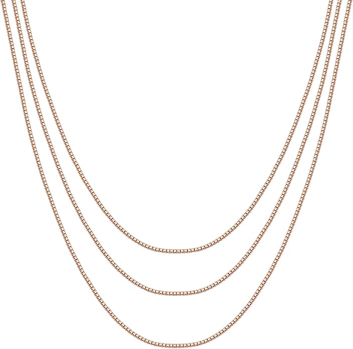 PAVOI 14K Gold Plated Dainty Layering Necklaces for Women | Snake Chain, Curb Link, Paperclip Layered Chains | Trendy Layering Necklace