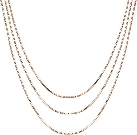 PAVOI 14K Gold Plated Dainty Layering Necklaces for Women | Snake Chain, Curb Link, Paperclip Layered Chains | Trendy Layering Necklace