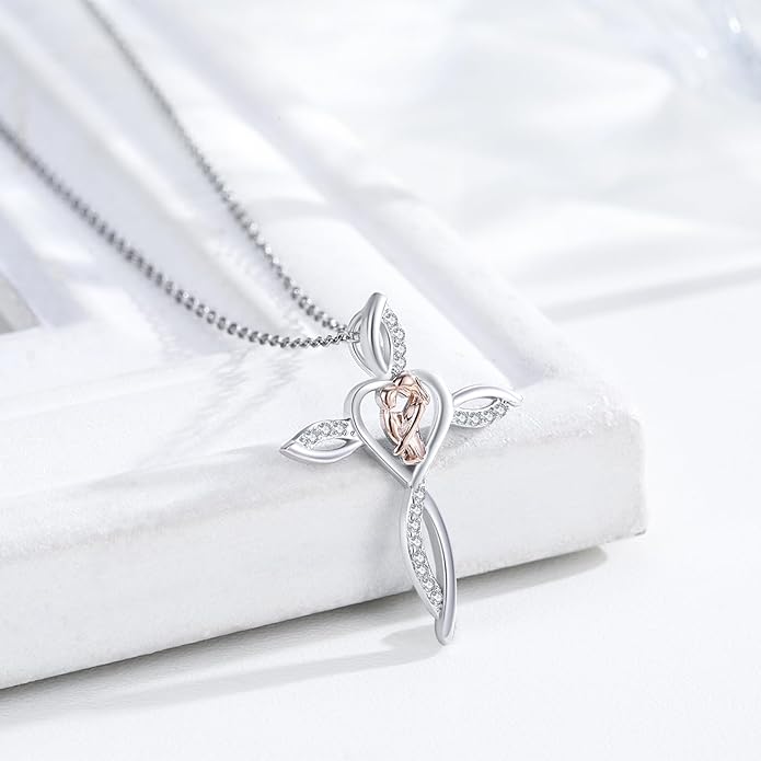 Mother's Day Necklace Gifts 925 Sterling Silver Mom/Wife/Grandma/Nana/Family I Love You Mom Necklace for Women Jewelry Birthday Gifts for Couple