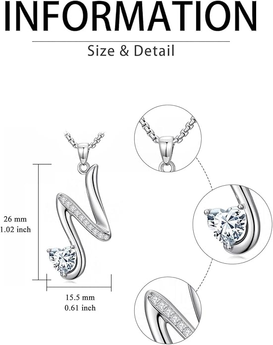 Christmas Gifts for Women Alphabet A to Z Initial Birthstone Pendant Necklaces for Women - 18k White Gold Plated Personalized Name Jewelry Valentine Mothers Day Birthday Gifts for Women Her Girlfriend