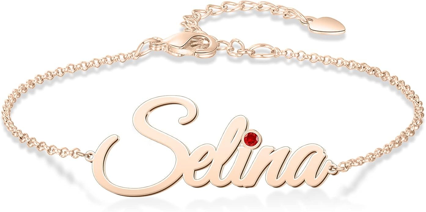 LucySky Custom Bracelets with 2 Names for Women, 925 Sterling Silver Adjustable Personalized Name Anklet, Custom Bracelets Summer Beach Jewelry Dainty Gifts for Wife, Sister, Friends