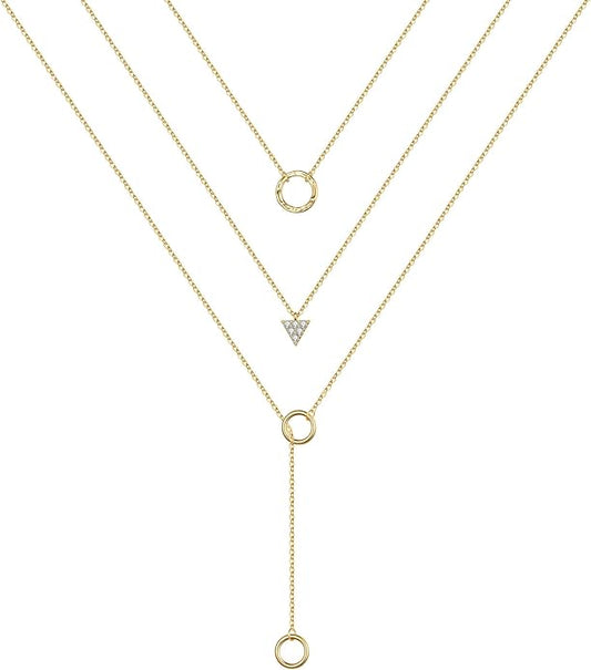 Turandoss Gold Layered Necklaces for Women - 14K Gold Plated Handmade Multilayer Bar Pearls Coin Disc Moon Butterfly Medallion Adjustable Dainty Layered Choker Necklaces for Women Jewelry