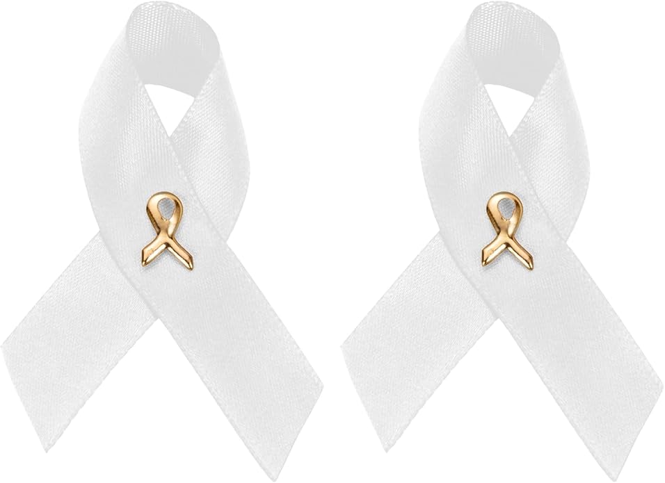 1/2/5/10/25/50/100pcs Satin Awareness Ribbon Pins (Pick your color), for Cancer & Disease Awareness, Bulk Quantities for Fundraising, Events, Gift Giving