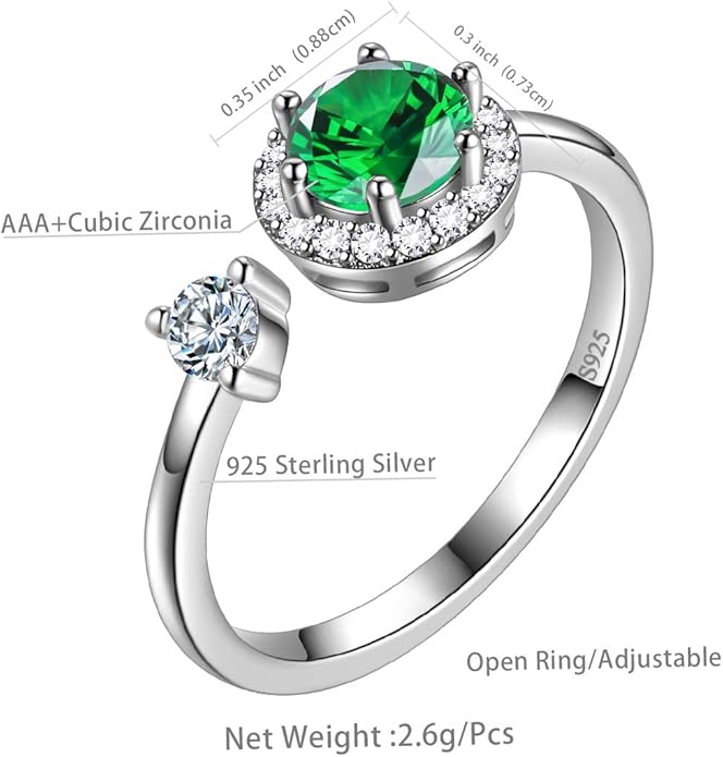 Aurora Tears 925 Sterling Silver 12 Birthstones Necklace/Earring/Ring/Bracelet Women Birthstone Pendant Crystal Fashion Birthday Jewelry Christmas Gift for Girls Women