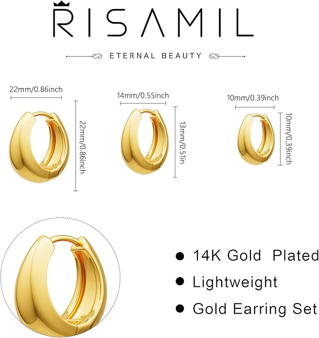 Hoop Earrings for Women 14K Gold Plated/Silver Hoops Simple Knot Huggie Small Hoop Earrings Set Trendy Hoops Everyday Wear Earrings for Women Jewelry