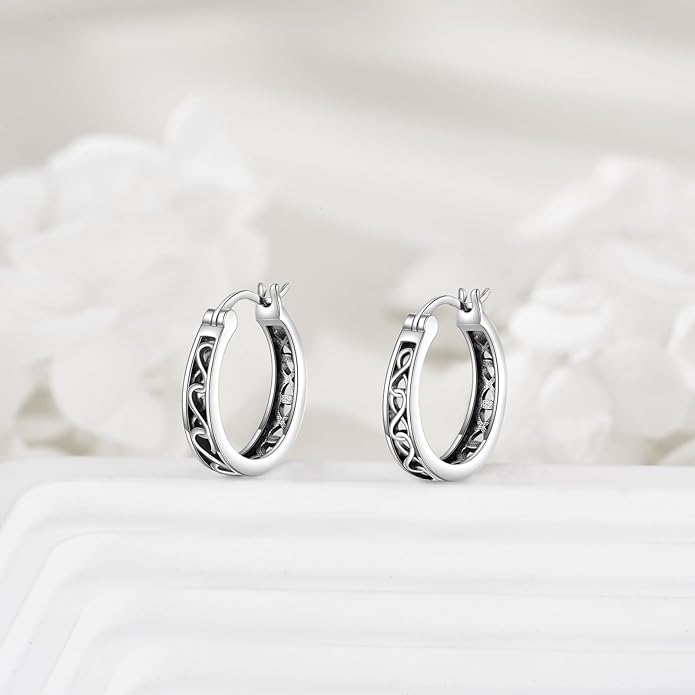 Sterling Silver Hoop Earrings Small Hoop Sun/Leaf/Triangle Huggie Earrings for Women Hypoallergenic