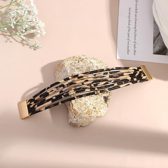 Aluinn Leather Wrap Bracelets For Women Boh Multi-Layer Elegance Bracelet Boho Bangle Western Cuff Bracelet Jewelry for Women