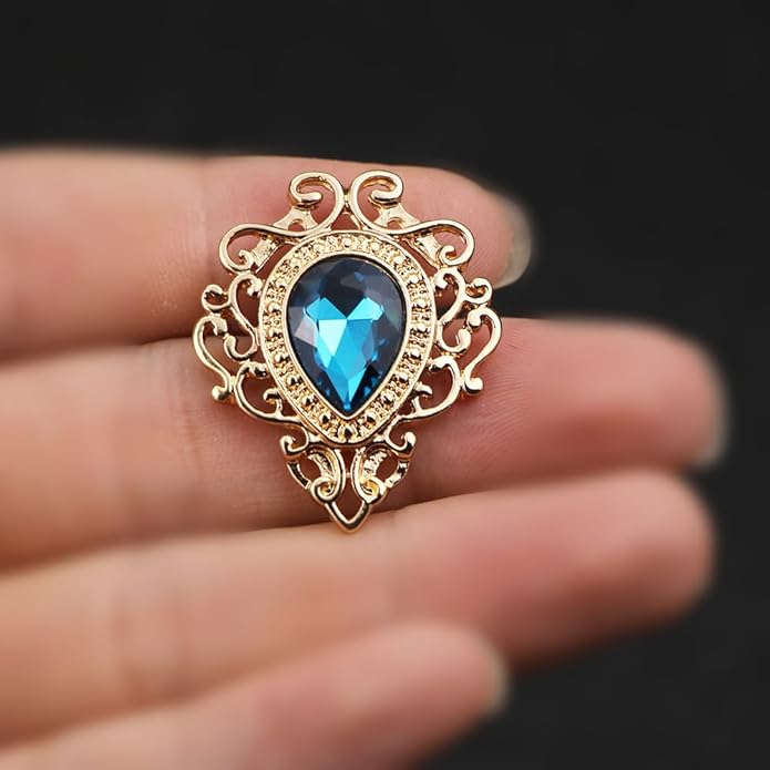 Vintage Silver Color Men's Brooches for Women Lovely Water Drop Badge Flame Crystal Brooch Lapel Pins Fashion Jewelry