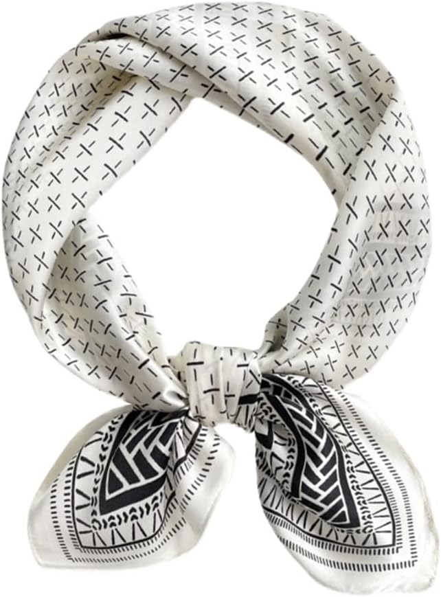 ANDANTINO 100% Mulberry Silk Square Scarf for Hair-25.6" X25.6'' Women Men Natural Silk Neckerchief Digital Printed Headscarf
