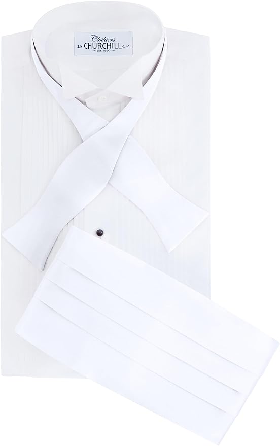 S.H. Churchill & Co. Men's Self Tie Bow Tie and Cummerbund Set for Wedding, Prom, Formal Event