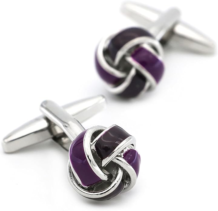 Jonwo Knot Cufflinks in Gift Box Cuff Links for Men Lady Daily Wear Business Wedding Party Tuxedo Shirt Birthday Gift