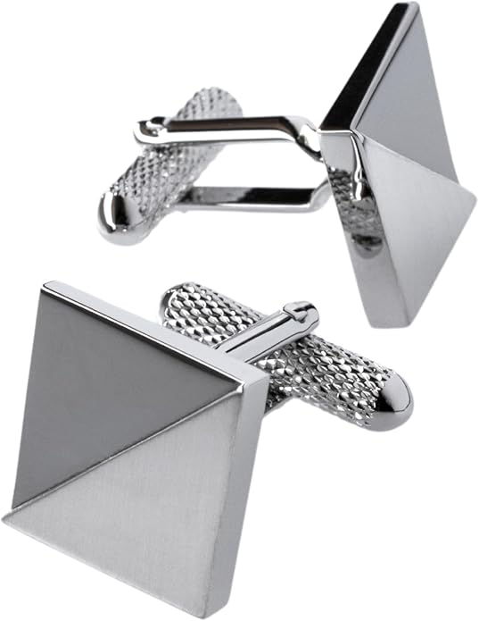 [TAVARAT] Cufflinks for Men Black Silver Tps-056