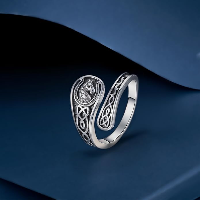 Spoon Rings for Women 925 Sterling Silver Mushroom/Phoenix/Snake/Cardinal/Octopus/Tree of Life/Sunflower/Highland Cow/Dragonfly/Dragon/Horse/Sea Turtle/Frog Rings
