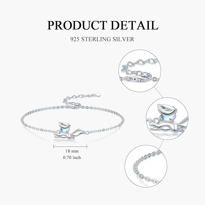 Animal Bracelet for Women 925 Sterling Silver Cat/Dolphin/Turtle/Horse Bracelet Jewelry Gifts