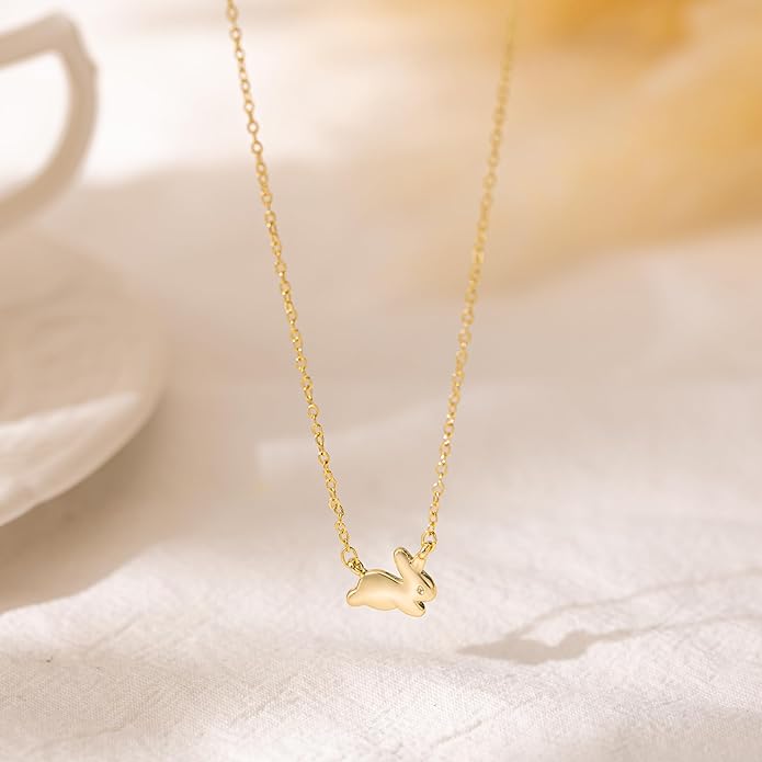 Gold Necklace for Women-14K Gold Plated Bow,Dragon,Shell, Palm Tree, Seahorse, Conch Shell,Sardines, Cowboy Boot,Bat,Bunny Pendant Beachy Jewelry for Women Gifts