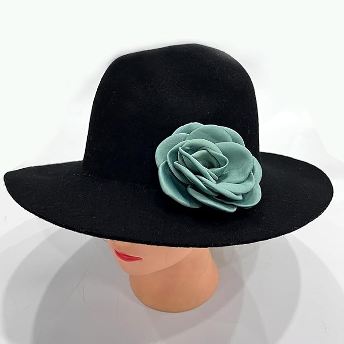 Sanrich Women's Brooches 4pcs Rose Flower Hair Clip Mexican Hair Flowers Clips Hairpin Brooch Tea Party Hats Headpieces (aqua blue)