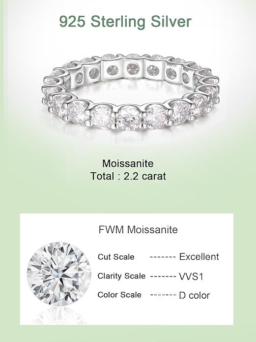 D Color VVS1 Clarity Moissanite and Sapphire/Ruby/Emerald Rings for Women, Solid 925 Sterling Silver, Anniversary Birthday Mothers Day Jewelry Gift, Stackable Wedding Ring, Size 4-11
