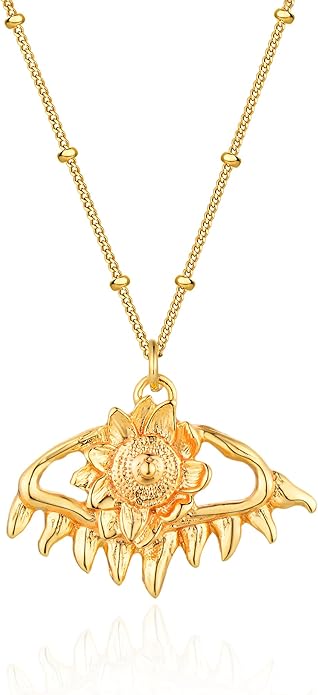 BENEIGE Gold Necklace for Women 14K Gold Plated Evil Eye Necklace Trendy Gold Pendant Necklace Jewelry For Women