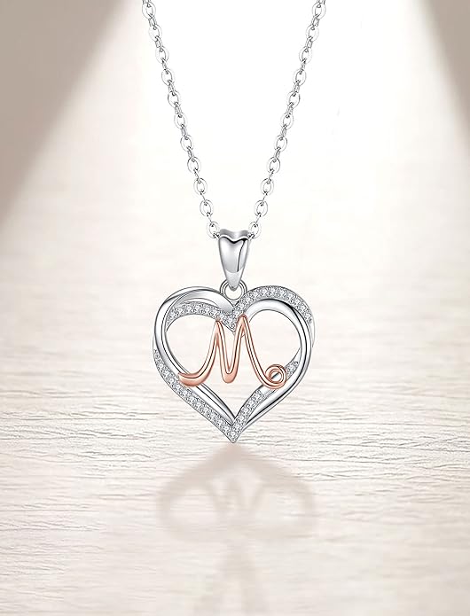 INFUSEU Unique Initial Necklaces for Women Girls Small Heart Letter Jewelry, Meaningful Personalized Gifts