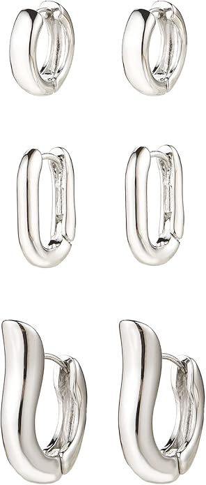 14K Gold Plated Hoop Earrings for Women, Hypoallergenic Chunky Gold Plating Hoop Earrings Multipack, Lightweight Twisted Huggie Hoops Earring Set Jewelry for Gifts