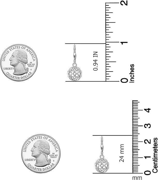 LeCalla 925 Sterling Silver Leverback Drop Earrings | Lightweight Celtic-Knot Filigree Heart Teardrop Dangle Earring for Women's Gift for Her