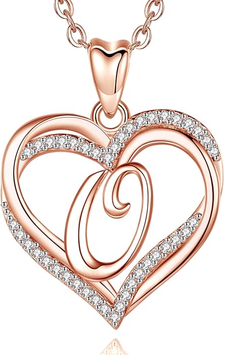 INFUSEU Unique Initial Necklaces for Women Girls Small Heart Letter Jewelry, Meaningful Personalized Gifts