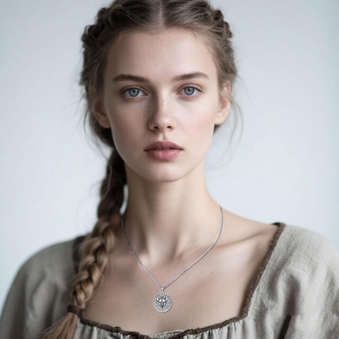 Taioiat viking Pendant Necklace for Men Nordic Celtic 925 Sterling Silver Vintage Mjolnir Jewelry Norse Vikings Gift for Women