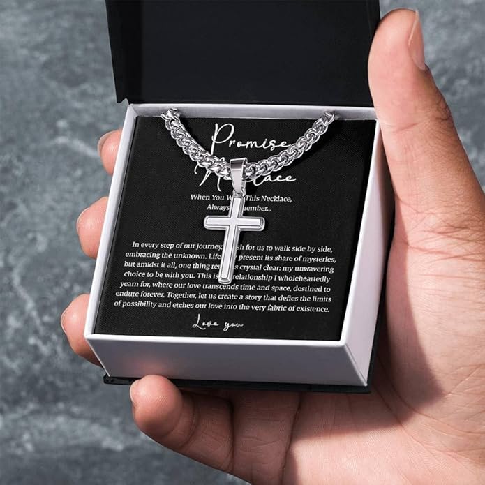 VIRAGIL To My Man Necklace Chain for Men, Silver Stainless Steel Chain Jewelry, Romantic Gift from Partner for Birthday Valentine or Everyday Wear with Meaning
