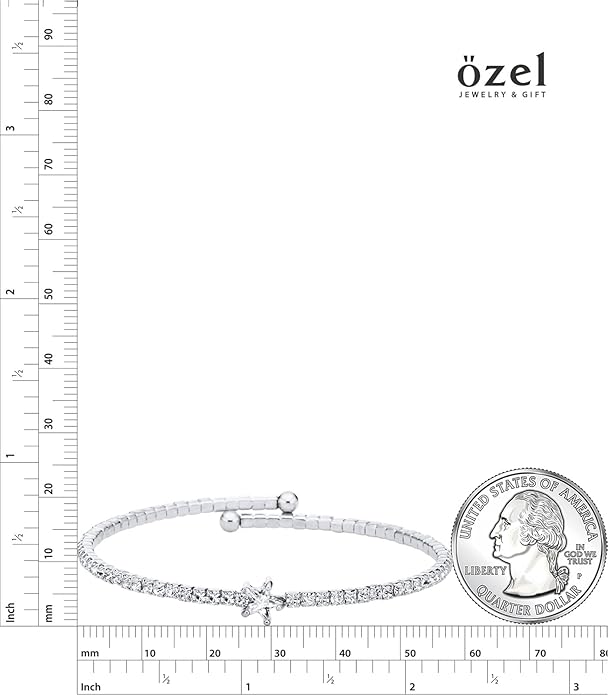 OZEL – Women’s Gold Cuff Bracelets – 18K Gold Plated Textured Bangles with Multi-Color Crystal & Rhinestone Accents – Layered Stacking Jewelry