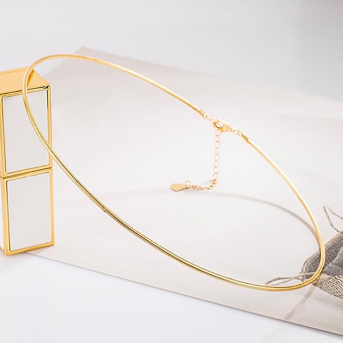 Women 925 Sterling Silver 2MM Solid Dome Collar Necklace Simple Fashion Golden 16 "18" 20 "+1.9 "Adjustable Length Choker Fine Jewelry Gifts