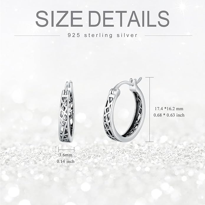 Sterling Silver Hoop Earrings Small Hoop Sun/Leaf/Triangle Huggie Earrings for Women Hypoallergenic