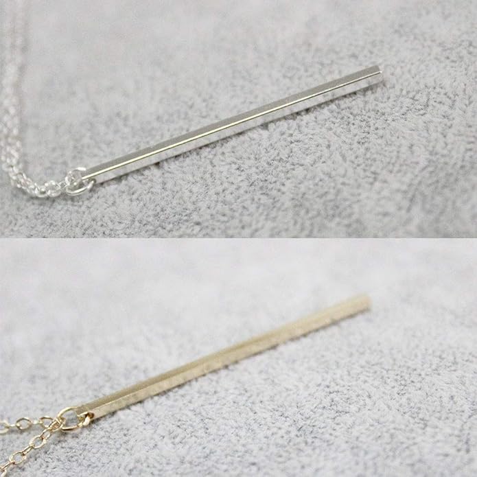 Artmiss Bar Pendant Necklace Gold Long Y-Necklace Delicate Lariat Chain Jewelry for Women