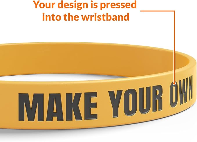 Custom Wristbands For Events, Fundraisers & Promotions | Add Text, Icons, & Logos | Bulk Rubber Bracelets | Classic 1/2” | 100% Silicone