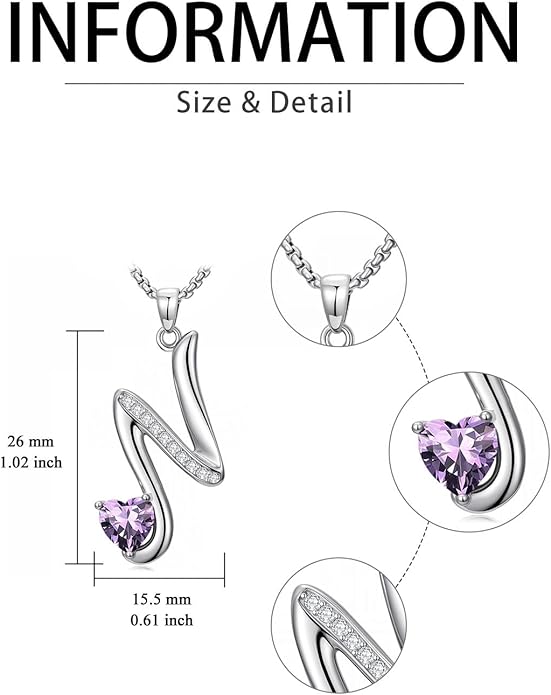 Christmas Gifts for Women Alphabet A to Z Initial Birthstone Pendant Necklaces for Women - 18k White Gold Plated Personalized Name Jewelry Valentine Mothers Day Birthday Gifts for Women Her Girlfriend