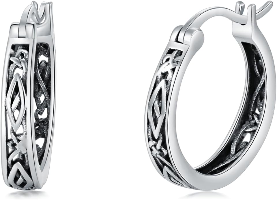 Sterling Silver Hoop Earrings Small Hoop Sun/Leaf/Triangle Huggie Earrings for Women Hypoallergenic