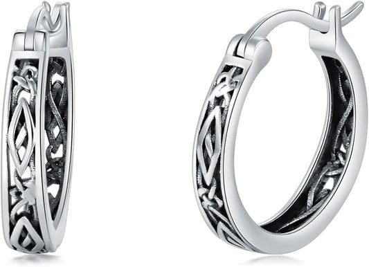 Sterling Silver Hoop Earrings Small Hoop Sun/Leaf/Triangle Huggie Earrings for Women Hypoallergenic