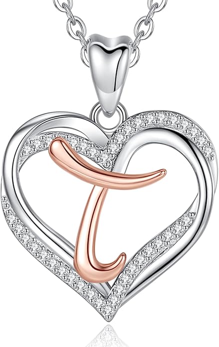 INFUSEU Unique Initial Necklaces for Women Girls Small Heart Letter Jewelry, Meaningful Personalized Gifts