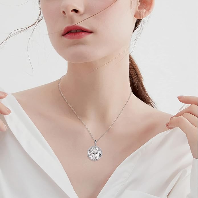 TIGER RIDER Tree of Life Necklace Sterling Silver Family Tree Pendant Jewelry for Mother Grandmother