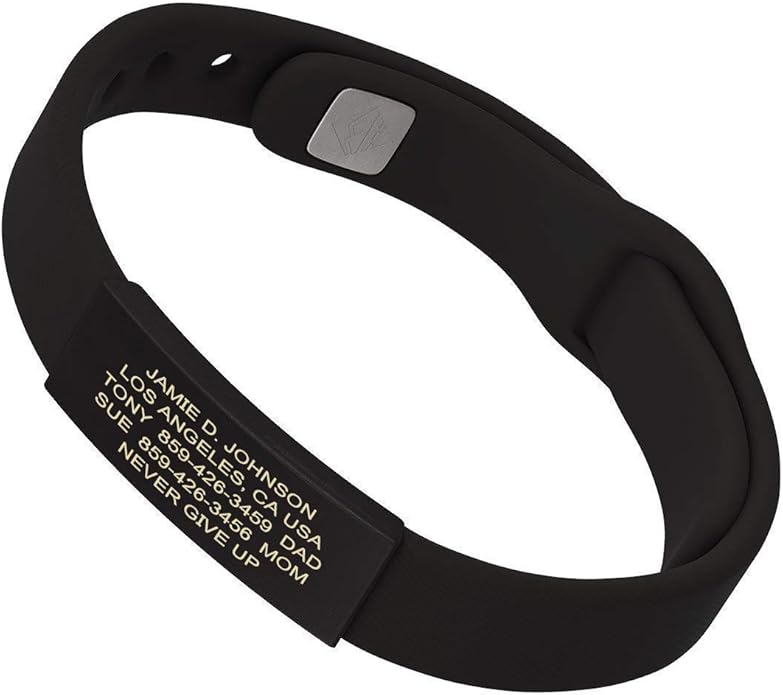 ROAD iD - Official ID Bracelet - The Wrist ID Elite - Silicone Pin-Tuck - for Athletes
