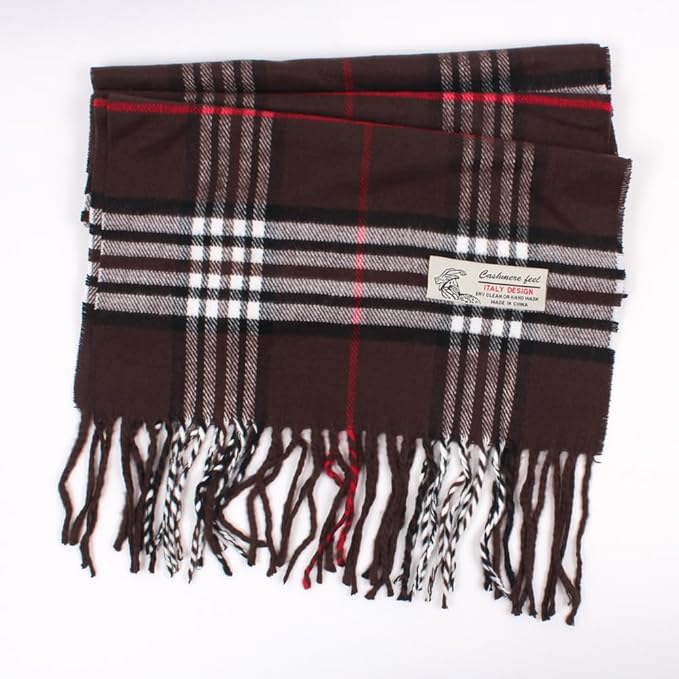 TZ Promise Tartan Plaid Cashmere Feel Classic Soft Luxurious Winter Scarf For Men Women
