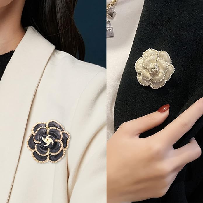 Goldaw 2 Pieces Flower Brooch Pin Petal Elegant Exquisite Art Brooch for Women Wedding Banquet Party