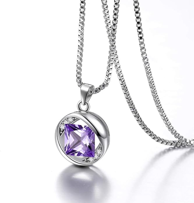 Aurora Tears 925 Sterling Silver 12 Birthstones Necklace/Earring/Ring/Bracelet Women Birthstone Pendant Crystal Fashion Birthday Jewelry Christmas Gift for Girls Women