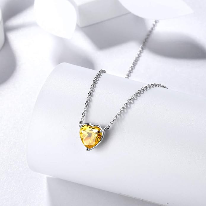 Aurora Tears 925 Sterling Silver 12 Birthstone Hearts Jewelry Women Crystal Wedding/Engagement/Bridal Heart Necklace/Earring/Ring/Bracelet Sets Jewellery