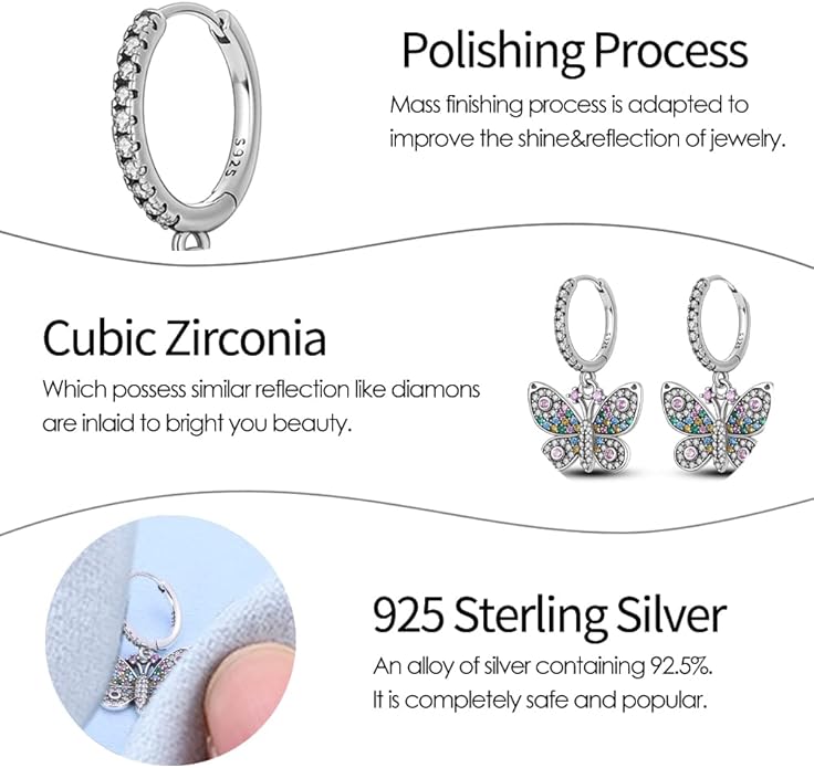 925 Sterling Silver Women Earrings, Sparkling Star and Moon Earrings, Various Hypoallergenic Earrings, Best Gift for Women