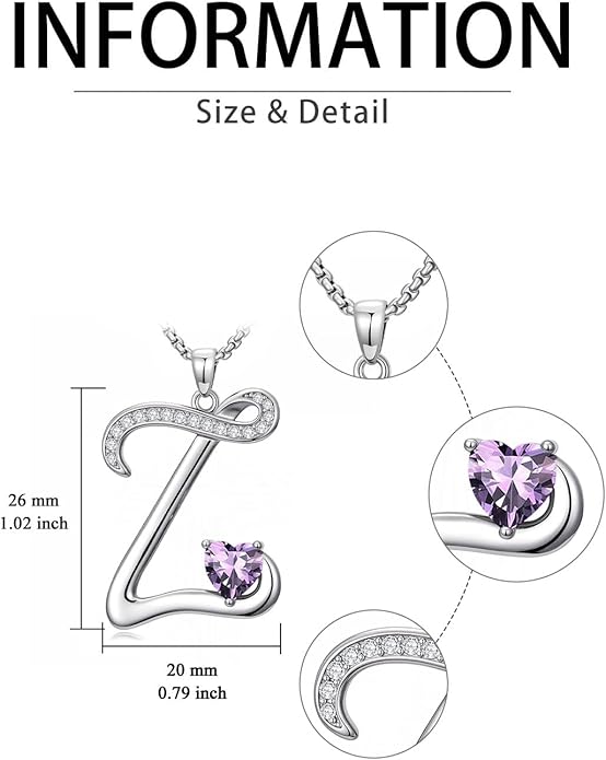 Christmas Gifts for Women Alphabet A to Z Initial Birthstone Pendant Necklaces for Women - 18k White Gold Plated Personalized Name Jewelry Valentine Mothers Day Birthday Gifts for Women Her Girlfriend