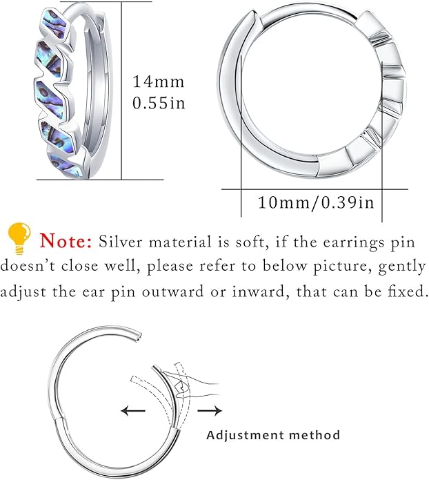 Small Hoop Earrings for Women 925 Sterling Silver Huggie Hoop Opal Earrings Hypoallergenic Earring Jewelry Gifts