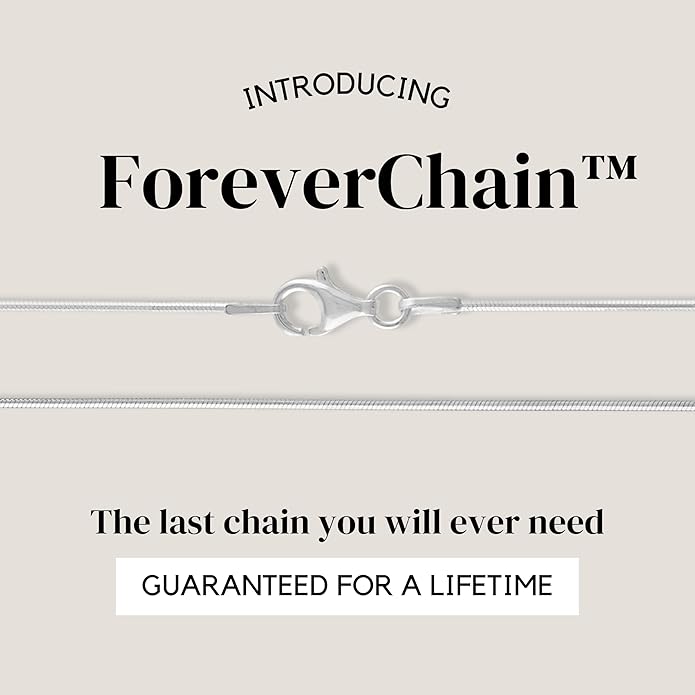 KISPER Silver 8 Sided Snake Chain Necklace –Thin, Dainty, 925 Sterling Silver Jewelry for Women & Men with Lobster Clasp – Made in Italy