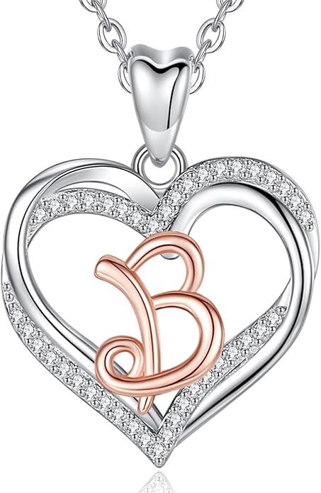 INFUSEU Unique Initial Necklaces for Women Girls Small Heart Letter Jewelry, Meaningful Personalized Gifts
