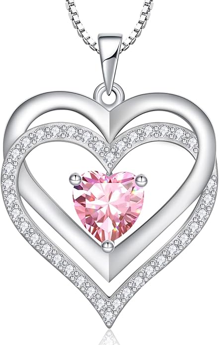 RIVIKO Infinity Heart Symbol Necklace for Women 925 Sterling Silver Love Heart Pendant Valentine's Day Mother's Day Anniversary Birthday Christmas Jewelry Gifts for Women Mom Wife Sister Her Friends